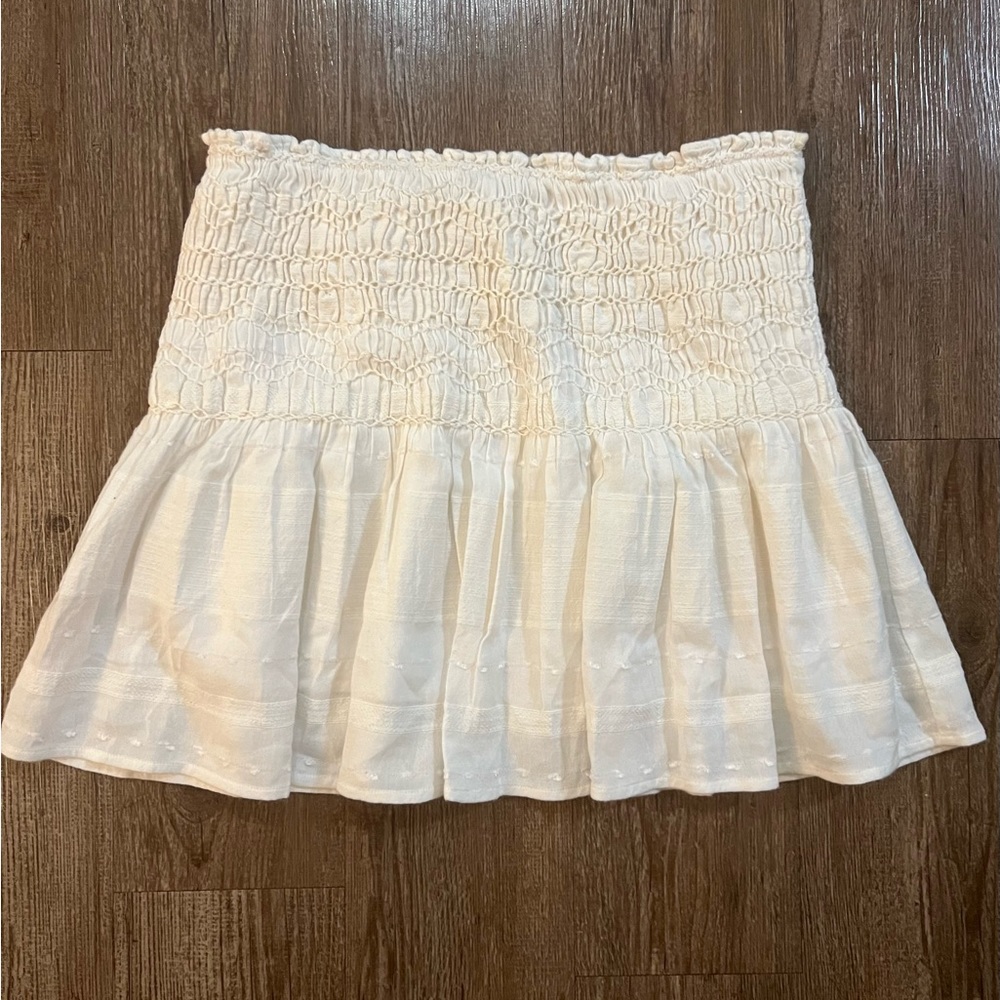 Sold 💛 ZARA • New Puckered Boho Lined Skirt in Beige XL - Picture 1 of 4